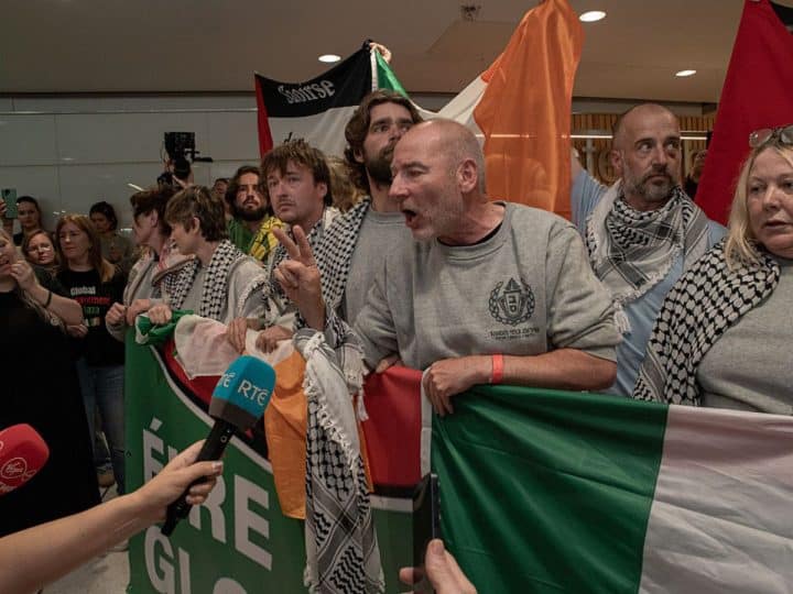 Watch: “think of the 10,000 Palestinian prisoners” — flotilla abductees arrive in Ireland