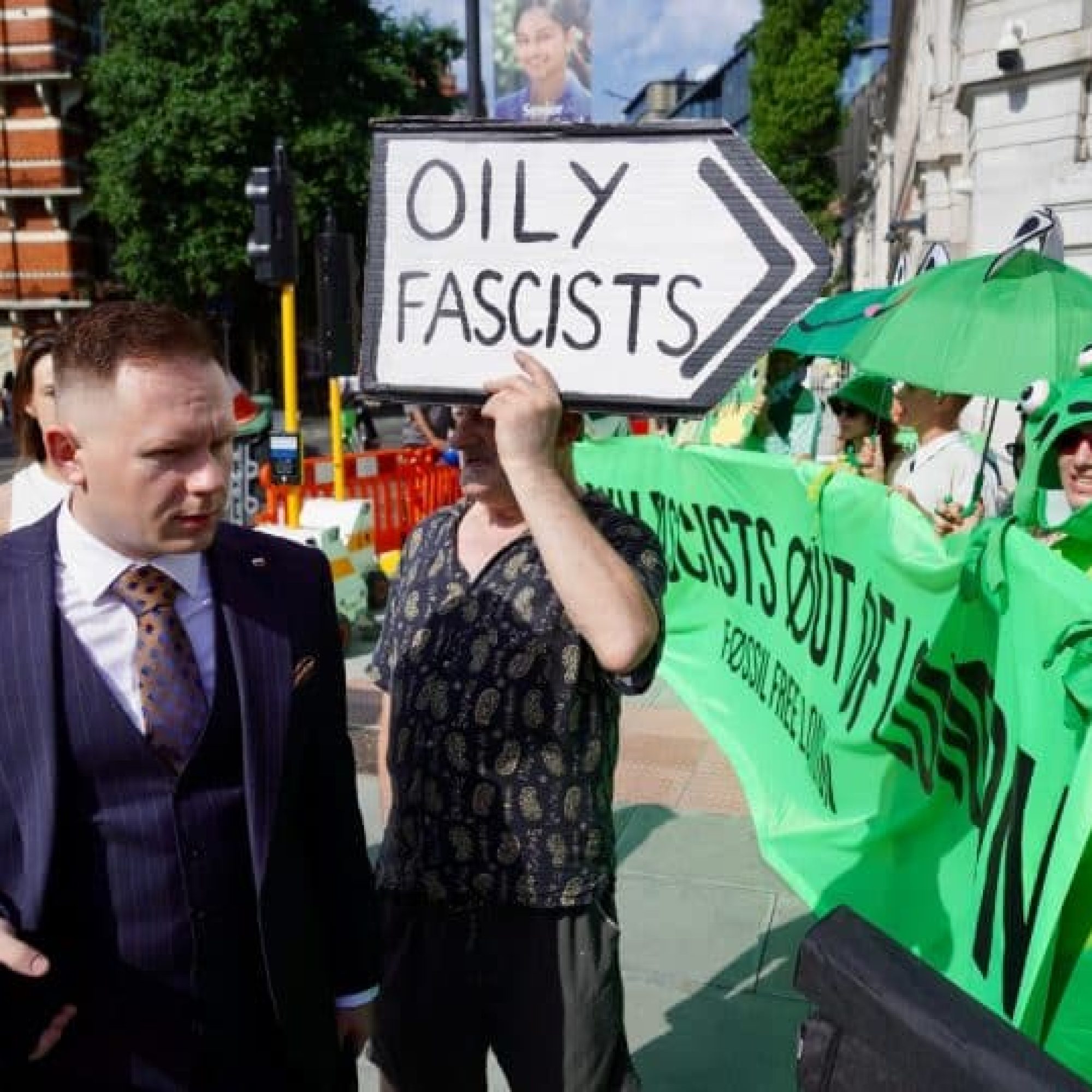 Protests outside global far-right ARC London conference