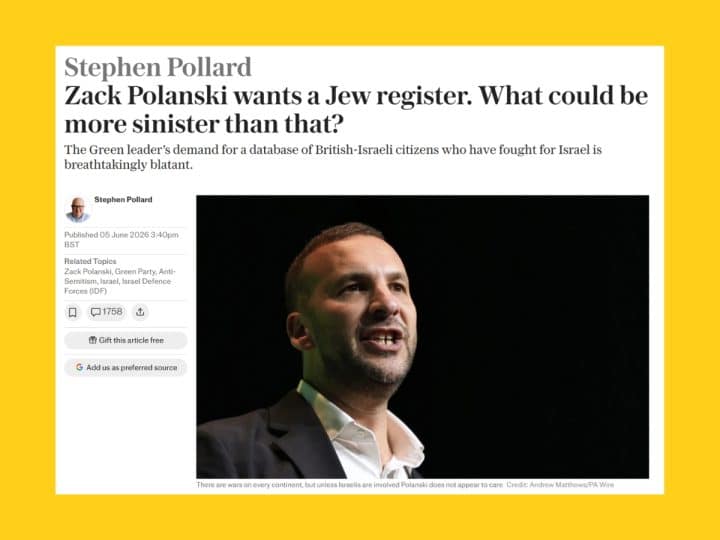 The Telegraph’s desperate, antisemitic attack on Zack Polanski stinks