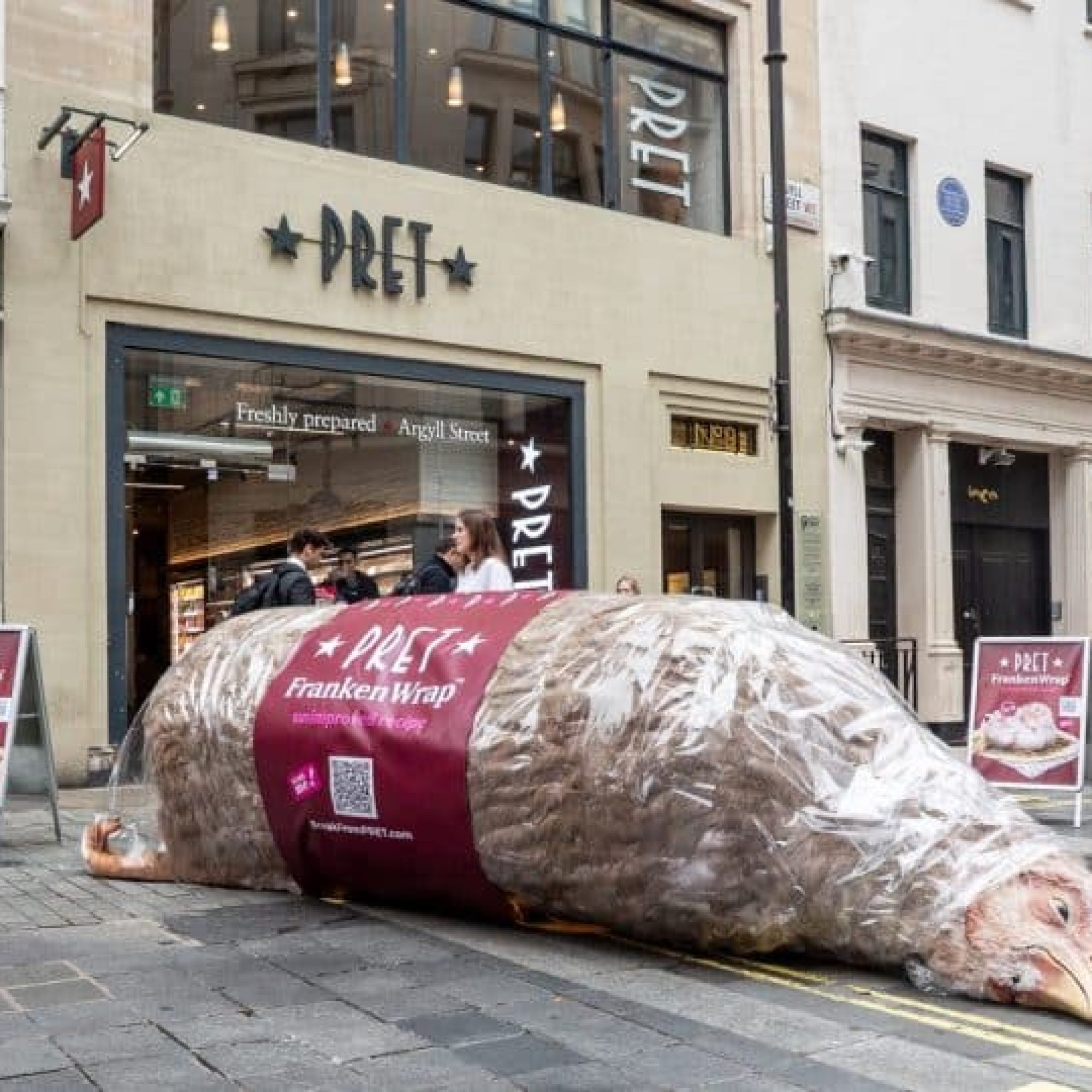 Monstrous 4 metre chicken dumped outside Pret in London